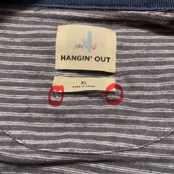 Johnnie O Hangin’ Out Men’s Pullover Gray Striped Quarter Zip - Picture 10 of 11